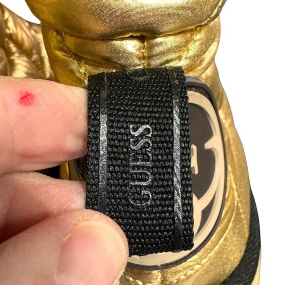 GUESS EUC Leian 2 Gold Womens Logo Booties sz 8.5M‎